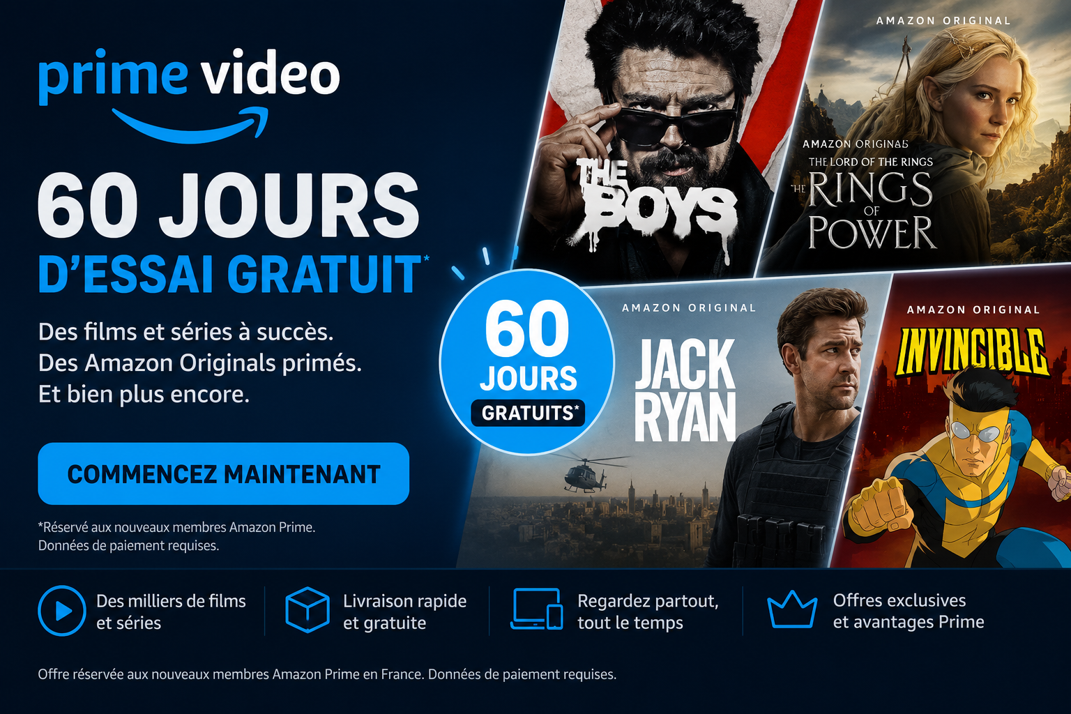Profitez de 60 jours d'essai gratuit Amazon Prime Video